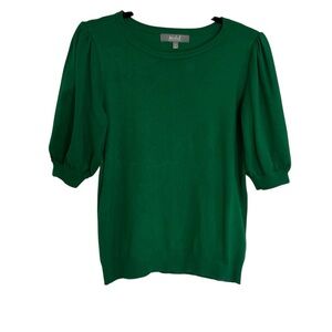 Marled Green Puff Sleeve Top